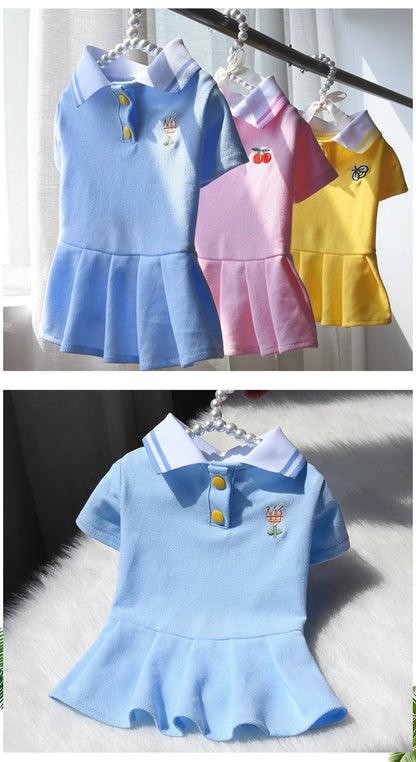 2021 Spring Summer Dresses for Small Dogs Puppy Clothes Cute Polo Student Cat Skirt Dress Princess Dog Clothing vestido perro