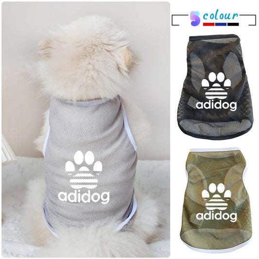 1Pc Dog Paw Trendy Brand Fashion Mesh Cat and Dog Vest Pet Vest Anti-Shedding Comfortable Breathable Pet Clothes