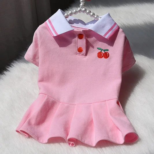 2021 Spring Summer Dresses for Small Dogs Puppy Clothes Cute Polo Student Cat Skirt Dress Princess Dog Clothing vestido perro